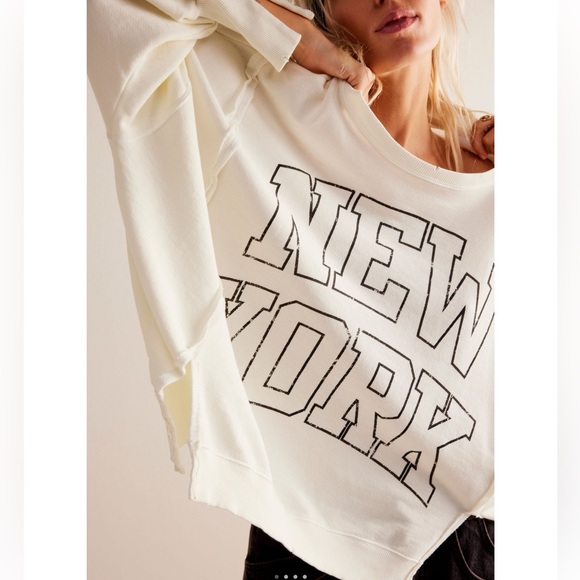 NWOT FREE PEOPLE CAMDEN GRAPHIC SWEATSHIRT - Picture 2 of 7